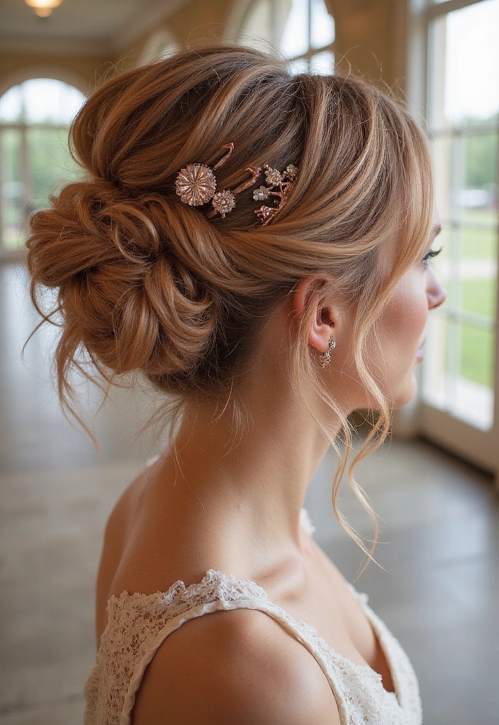 21 Stunning Rose Gold Hair Ideas That Will Make You Want to Book an Appointment NOW! - 10. Messy Rose Gold Updo
