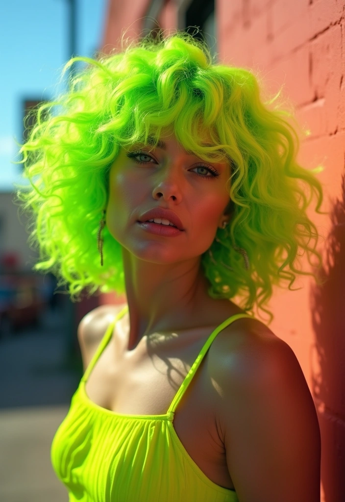 21 Neon Hair Ideas That Will Make You the Envy of Every Party! - 14. Lime Neon