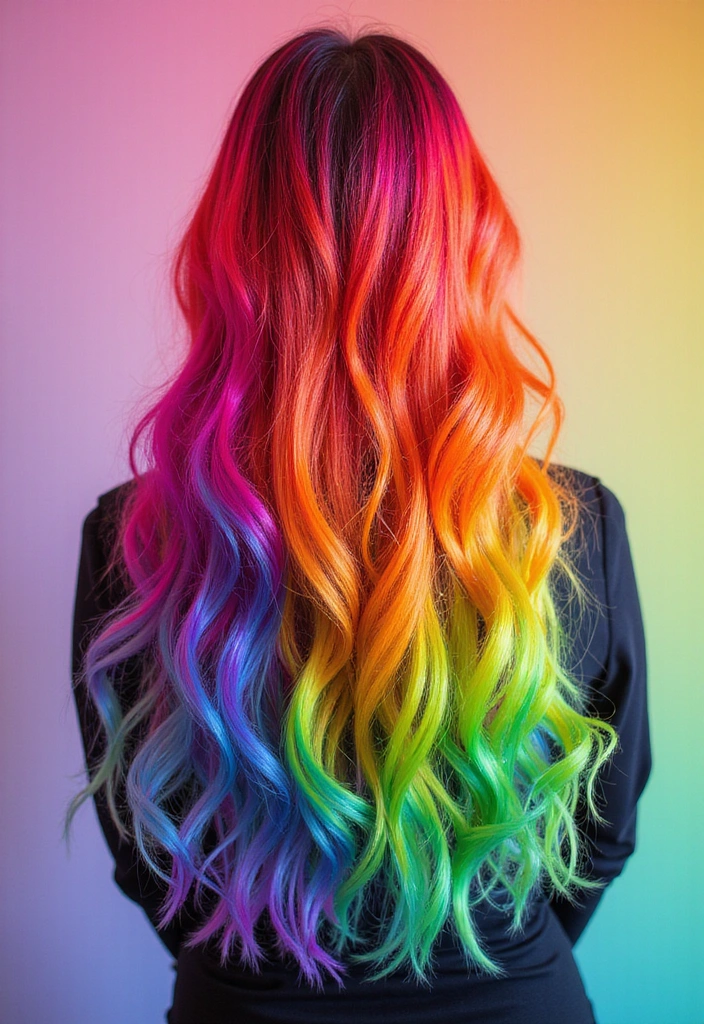 21 Neon Hair Ideas That Will Make You the Envy of Every Party! - 7. Neon Rainbow