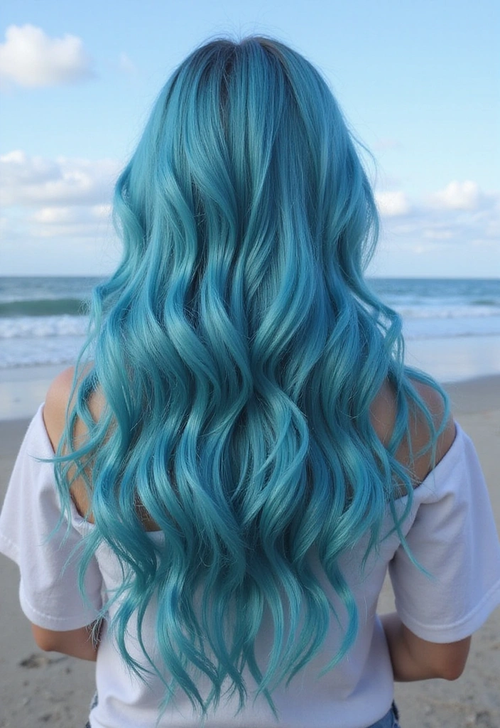 21 Vibrant Colored Hair Ideas You Need to Try (Wait Until You See #15!) - 18. Ocean Blue