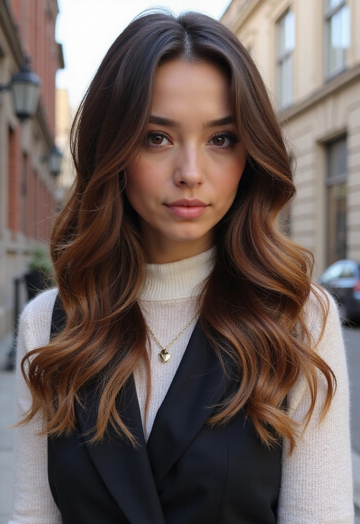 21 Stunning Dark Brown Hair Shades with Caramel Highlights You Need to Try! - 4. Deep Ash Brown with Caramel Balayage
