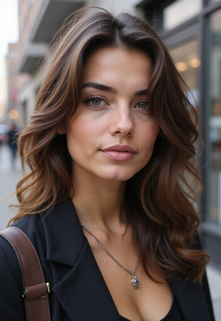 21 Stunning Dark Brown Hair Shades with Caramel Highlights You Need to Try! - 13. Ashy Dark Brown with Caramel Tones