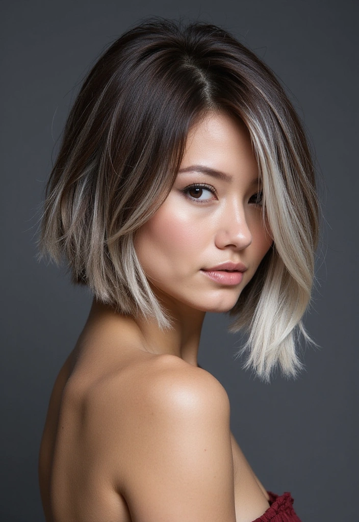 21 Stunning Dark Brown Hair Ideas with Blonde Highlights That Will Make You Want to Change Your Look! - 8. Bright Platinum Highlights