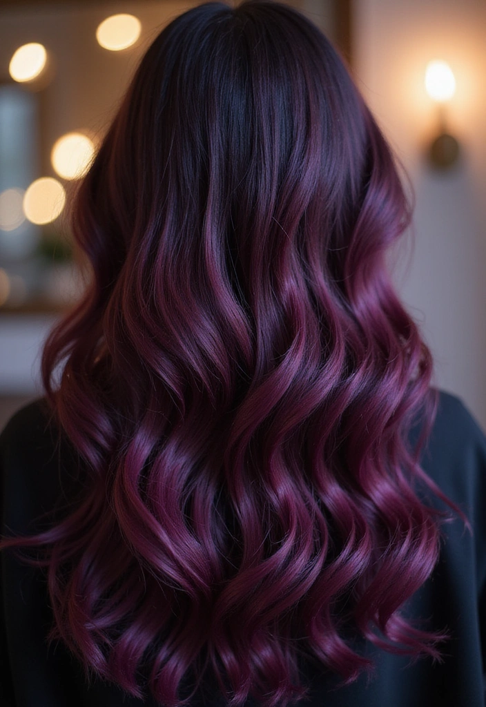 21 Vibrant Colored Hair Ideas You Need to Try (Wait Until You See #15!) - 14. Deep Plum