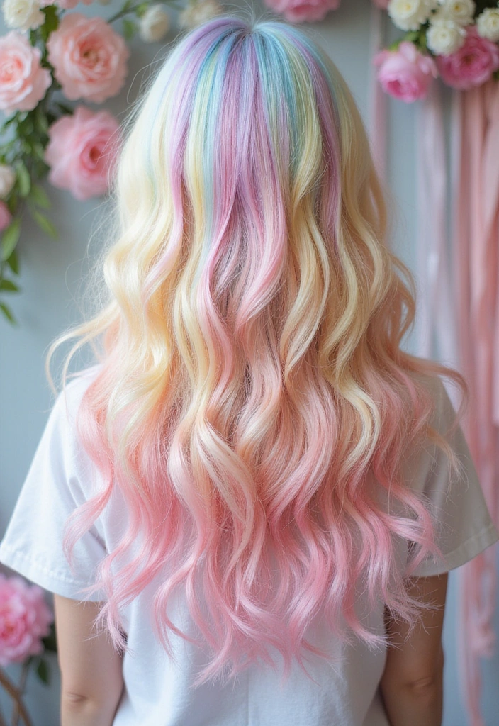 21 Vibrant Colored Hair Ideas You Need to Try (Wait Until You See #15!) - 2. Pastel Rainbow