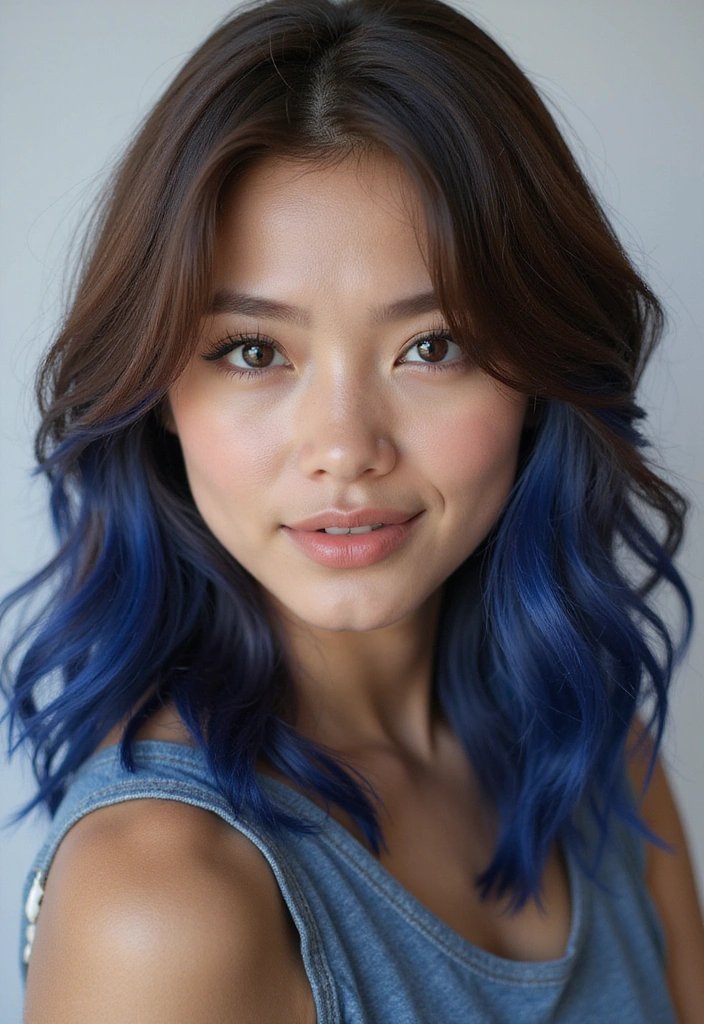 21 Stunning Highlights for Brown Hair That Will Make You Want to Book an Appointment NOW! - 19. Denim Blue Highlights