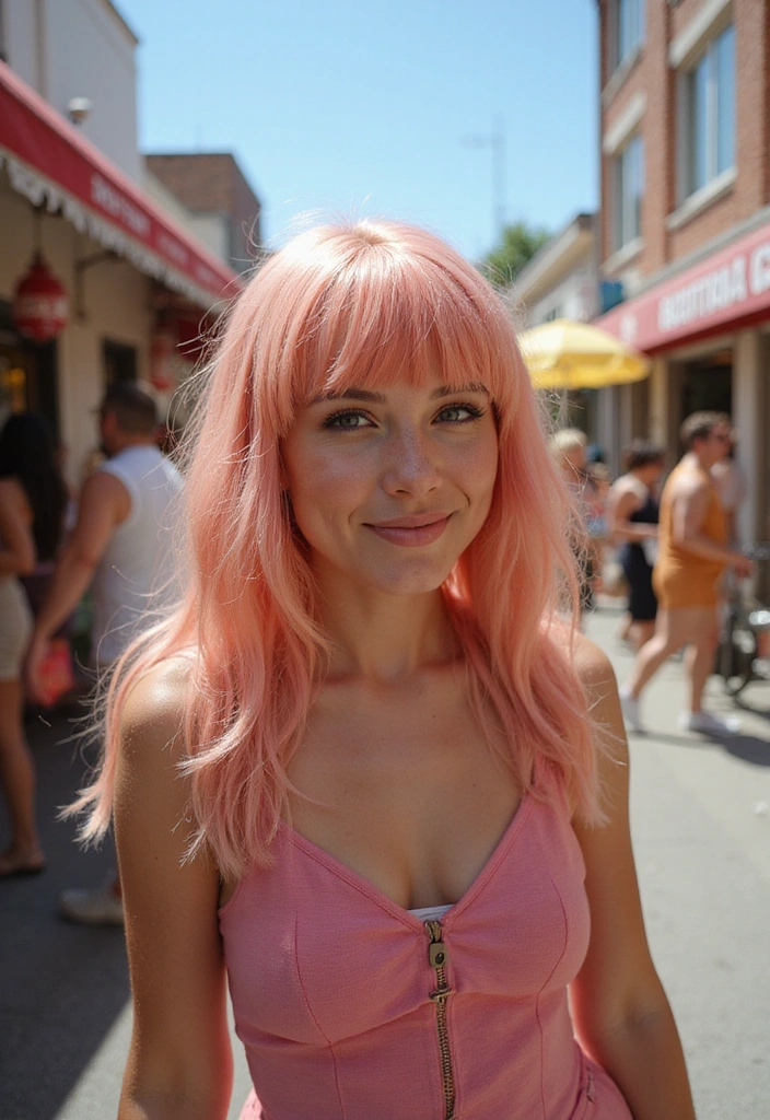 21 Gorgeous Blonde Rose Gold Looks That Will Make You Ditch Your Old Color! - 19. Rose Gold Feathered Bangs