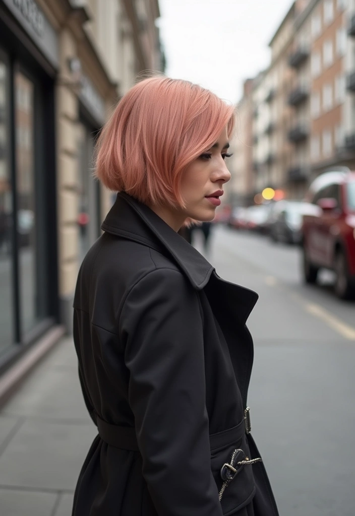 21 Gorgeous Blonde Rose Gold Looks That Will Make You Ditch Your Old Color! - 17. Rose Gold Lob