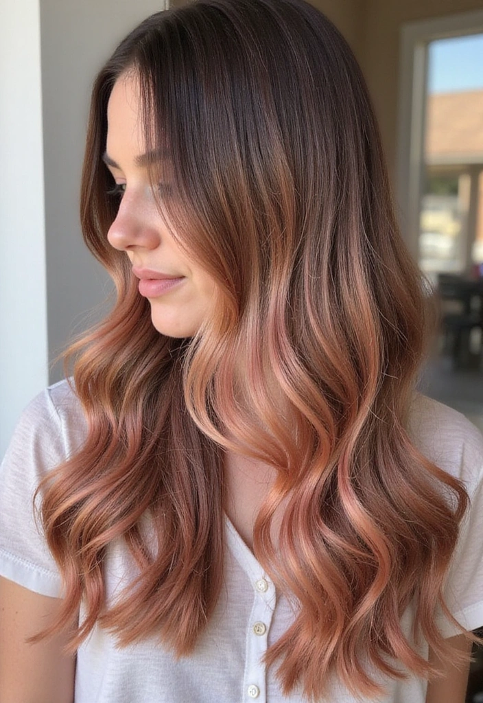 21 Stunning Rose Gold Hair Ideas for Brunettes You Need to Try Right Now! - 1. Soft Rose Gold Balayage