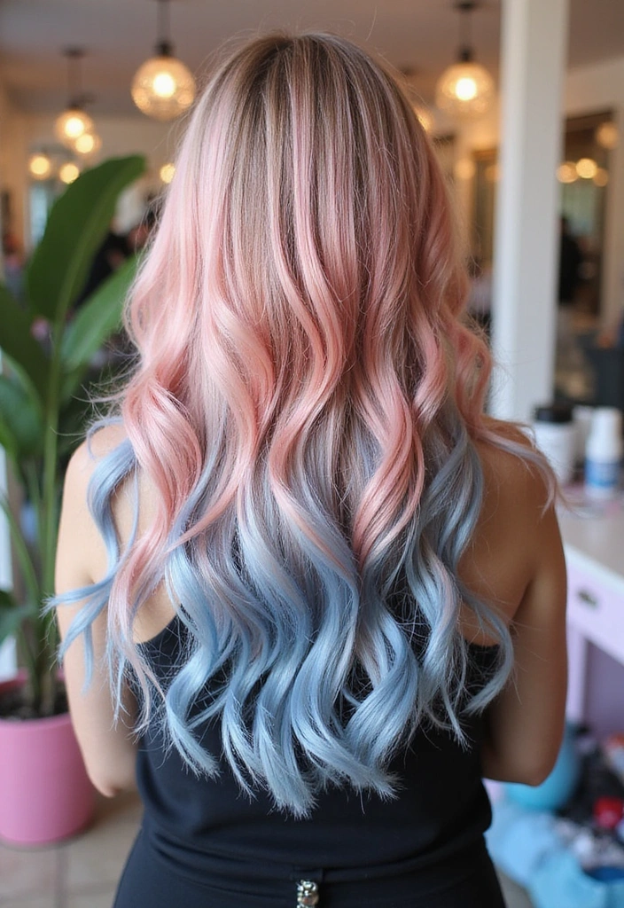 21 Stunning Rose Gold Hair Ideas for Brunettes You Need to Try Right Now! - 21. Rose Gold and Blue Highlights