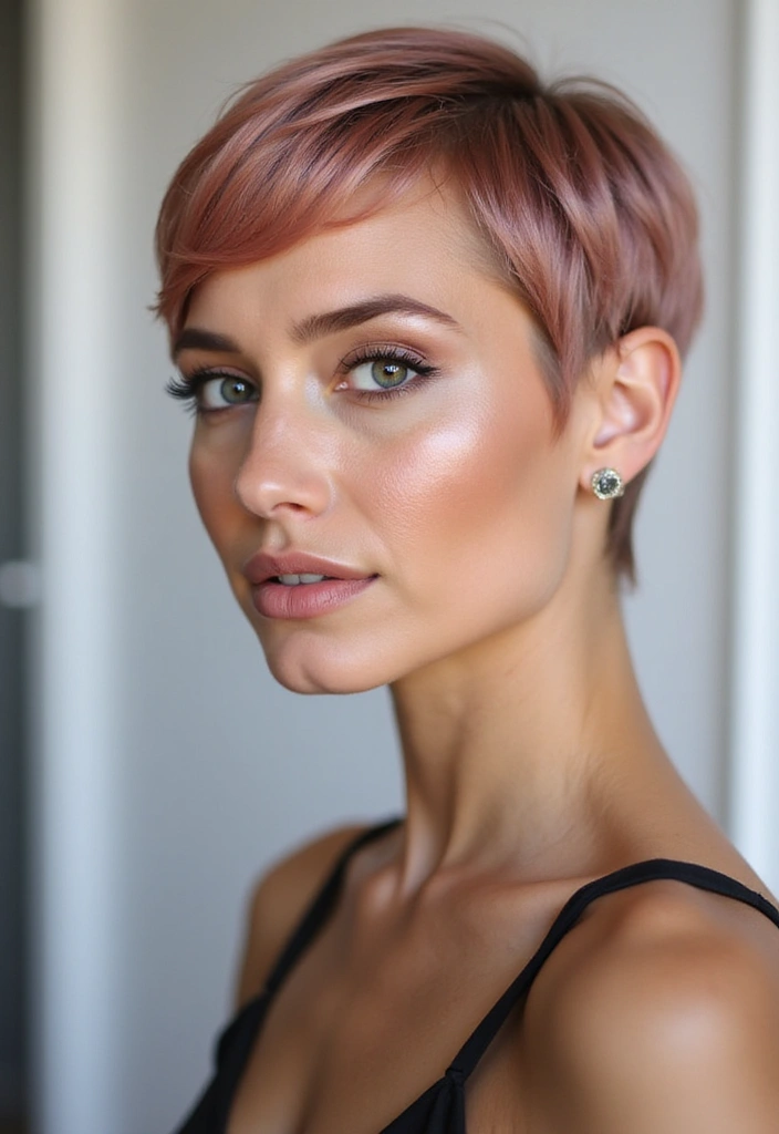 21 Stunning Rose Gold Hair Ideas That Will Make You Want to Book an Appointment NOW! - 8. Rose Gold Pixie Cut