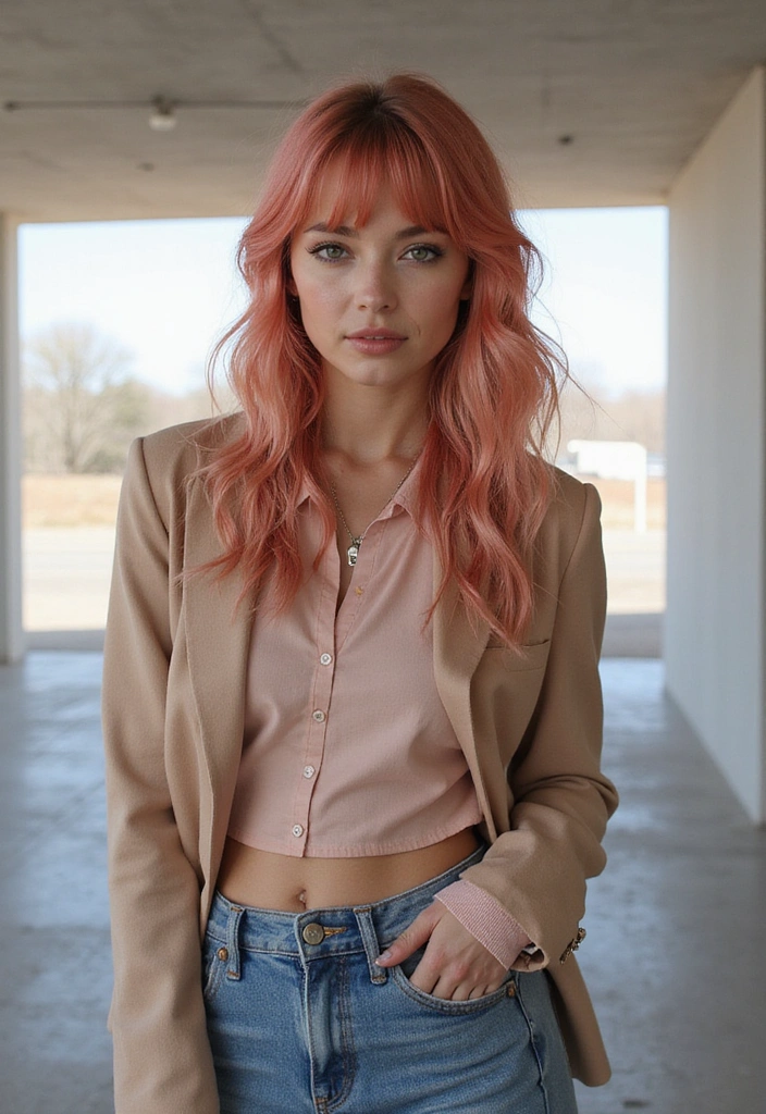 21 Stunning Rose Gold Hair Ideas That Will Make You Want to Book an Appointment NOW! - 11. Rose Gold Hair with Bangs