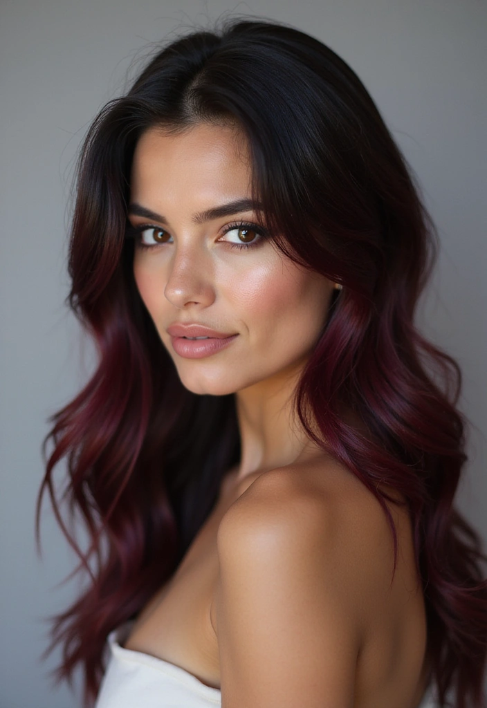 21 Stunning Black Hair Color Ideas That'll Make Heads Turn! - 12. Merlot Wine Color