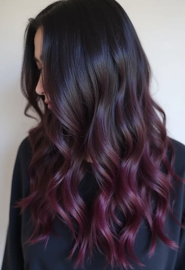 21 Stunning Hair Color Ideas for Black Hair That'll Turn Heads! - 5. Deep Plum