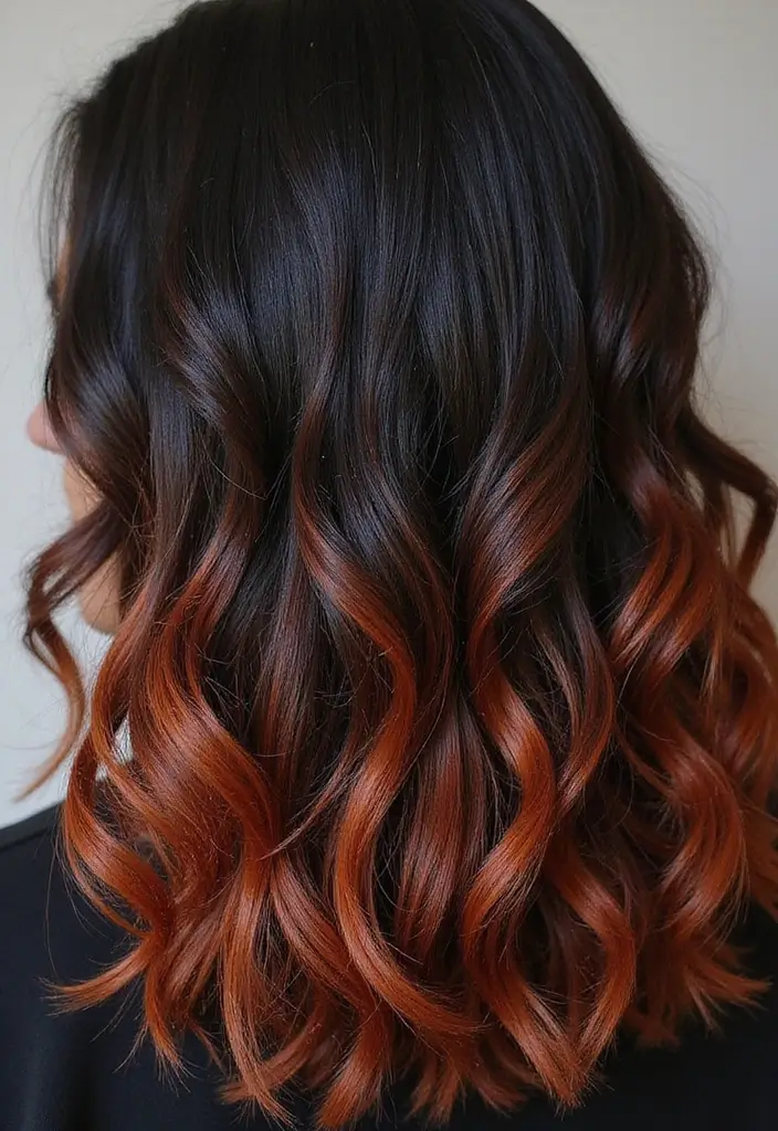 21 Stunning Hair Color Ideas for Black Hair That'll Turn Heads! - 3. Fiery Copper