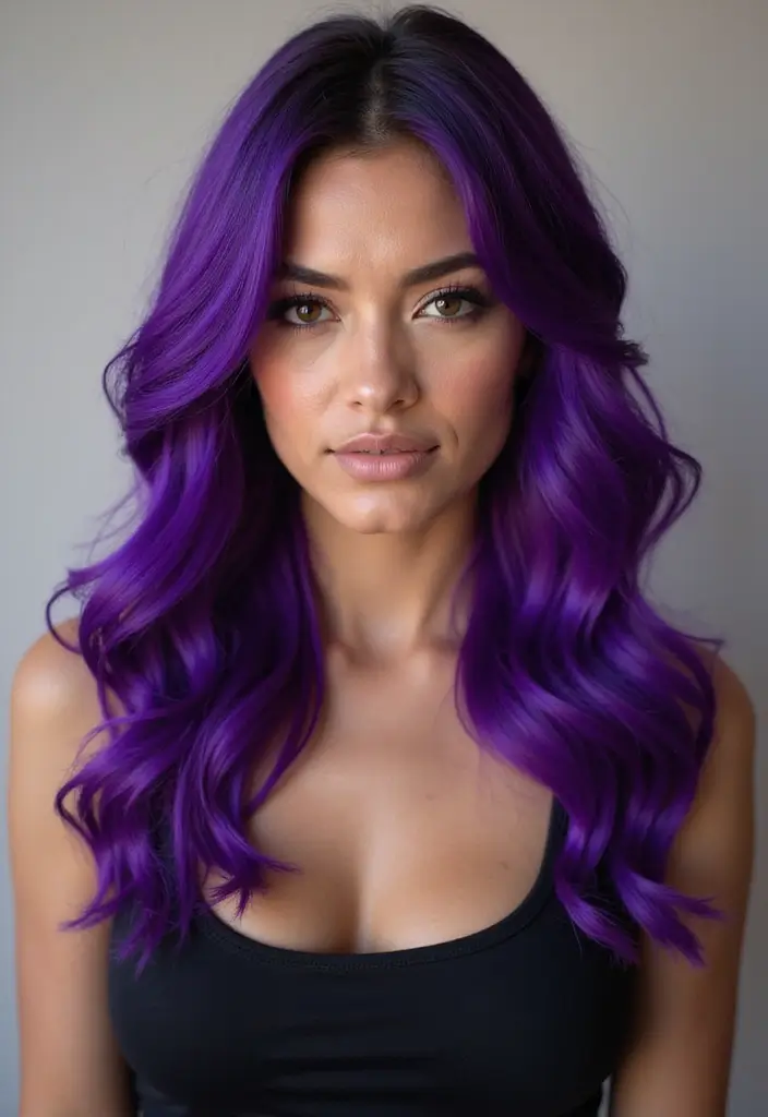 21 Stunning Hair Color Ideas for Black Hair That'll Turn Heads! - 20. Electric Purple