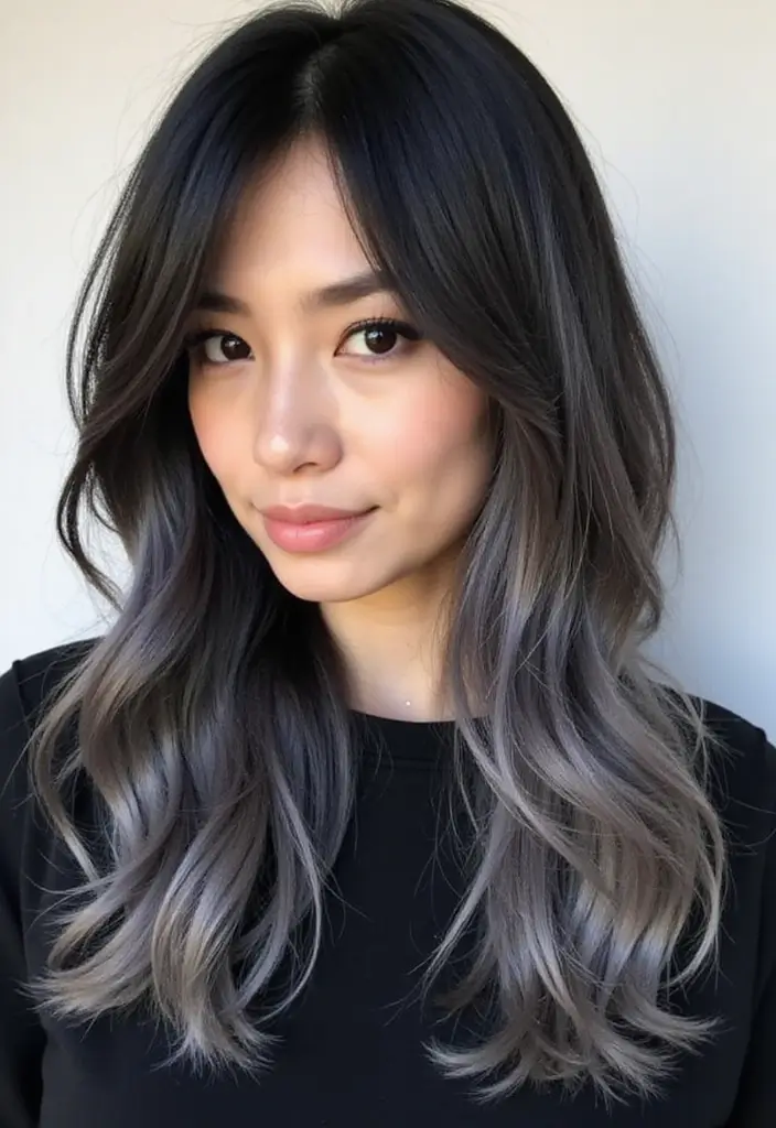 21 Stunning Hair Color Ideas for Black Hair That'll Turn Heads! - 12. Charcoal Gray