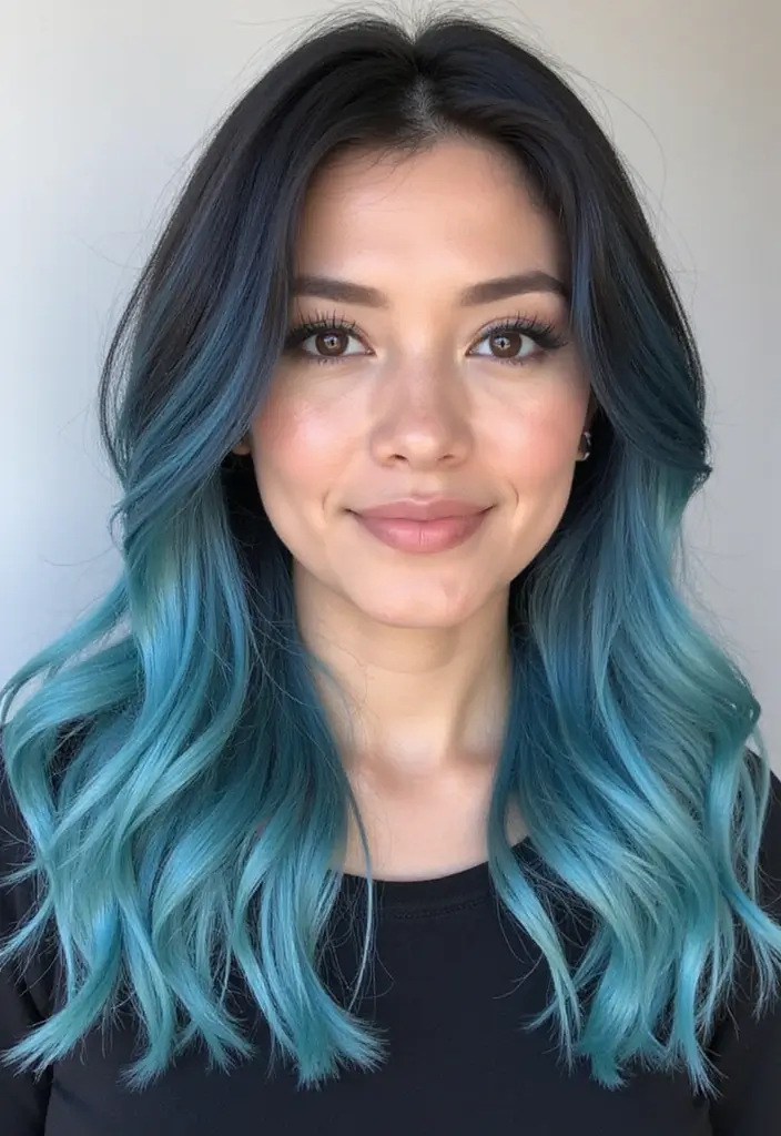 21 Stunning Hair Color Ideas for Black Hair That'll Turn Heads! - 4. Icy Blue