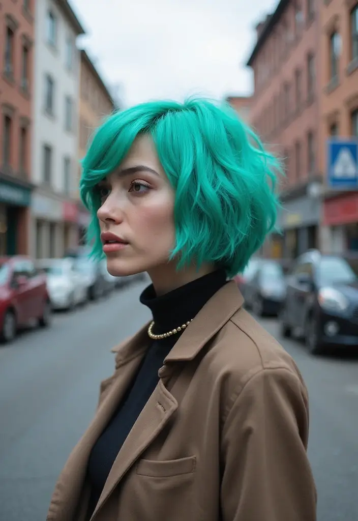 21 Short Hair Color Ideas That Will Transform Your Look (You Won't Believe #15!) - 6. Bright Teal for a Unique Edge