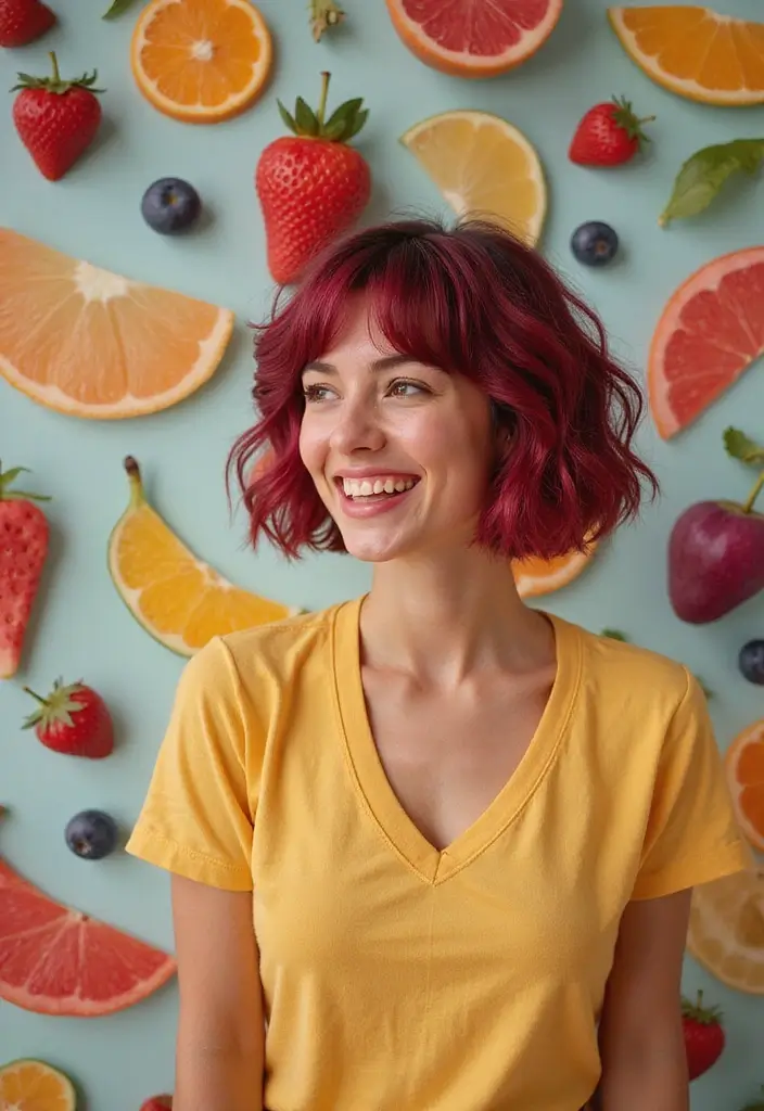 21 Short Hair Color Ideas That Will Transform Your Look (You Won't Believe #15!) - 18. Berry Blast for a Sweet Surprise