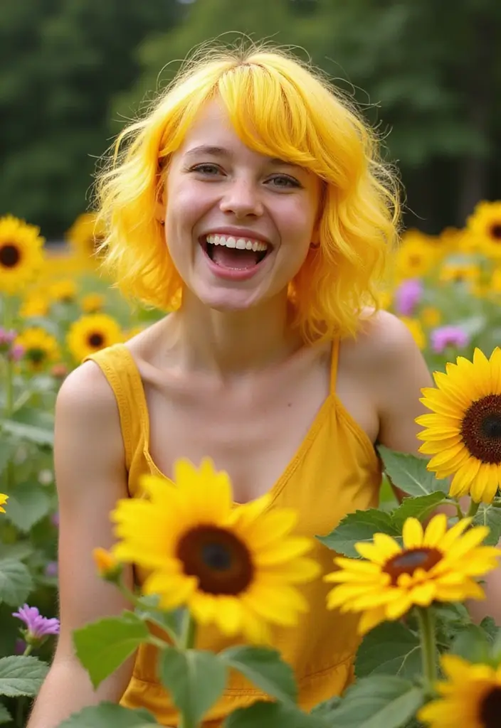 21 Short Hair Color Ideas That Will Transform Your Look (You Won't Believe #15!) - 12. Bright Sunflower Yellow for a Cheerful Vibe