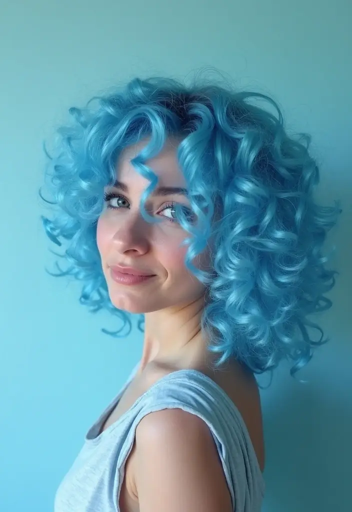 21 Curly Hair Color Ideas That'll Make You Want to Change Your Look ASAP! - 19. Ice Blue
