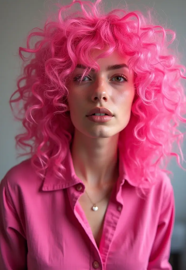 21 Curly Hair Color Ideas That'll Make You Want to Change Your Look ASAP! - 16. Electric Pink