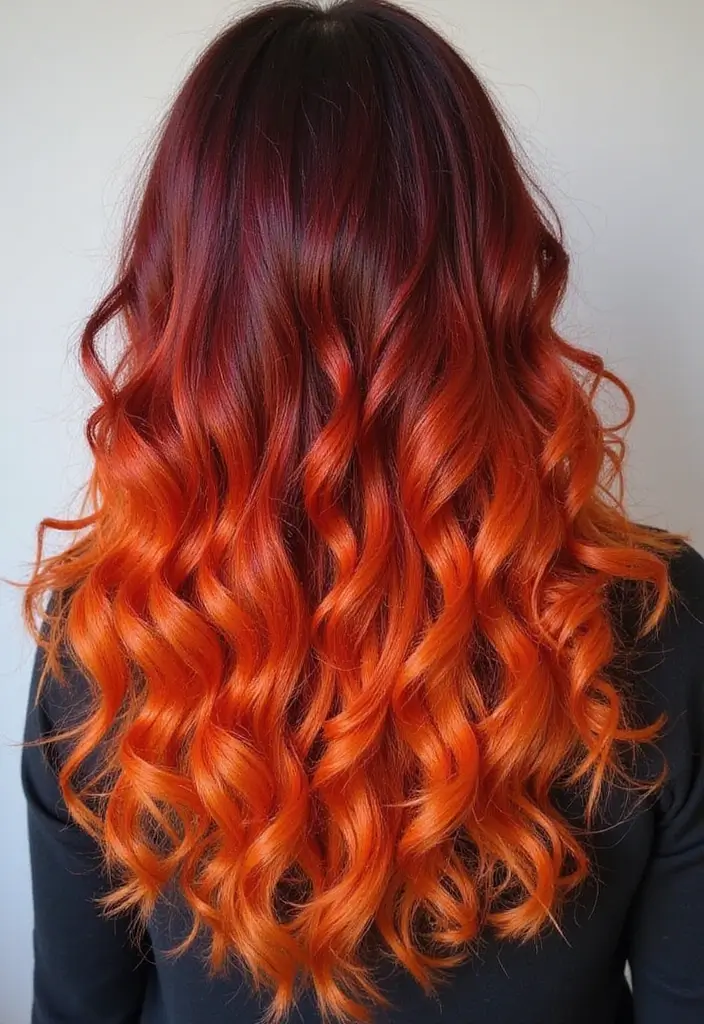 21 Curly Hair Color Ideas That'll Make You Want to Change Your Look ASAP! - 5. Fiery Ombre