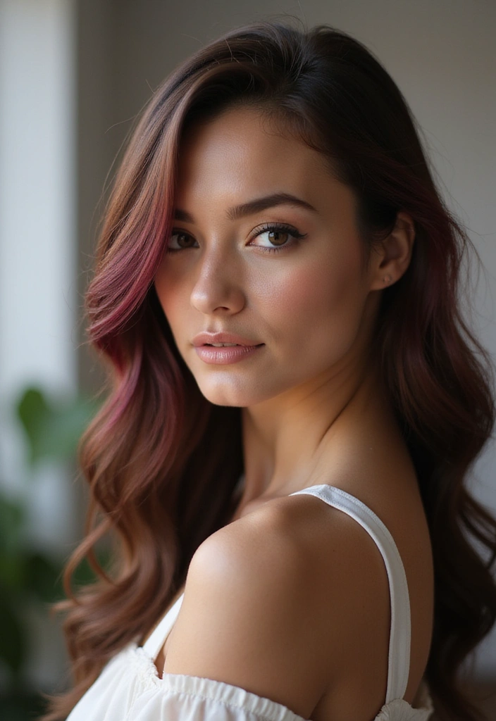 21 Light Brown Hair Color Ideas That Will Make You Want to Change Your Hair Today! - 17. Light Brown with Burgundy Accents